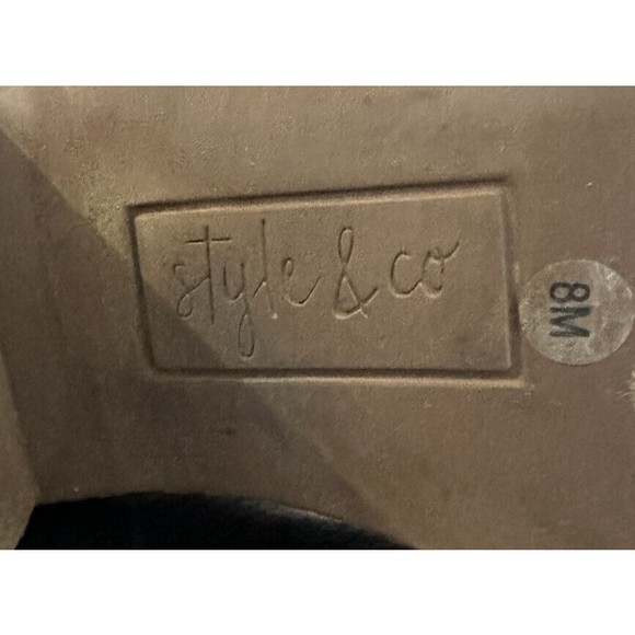 Style & Co Women's Ankle Booties Size 8M Faux Suede Block Heel Shoe Boots - Picture 8 of 8